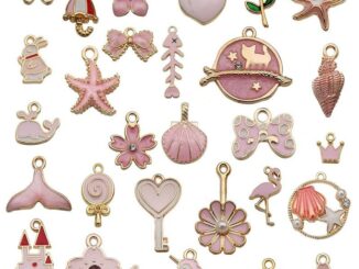 Charms จี้เปลือกหอย สีชมพู 10 ชิ้น พร้อมวัสดุโลหะผสมสังกะสี สําหรับทําเครื่องประดับ DIY