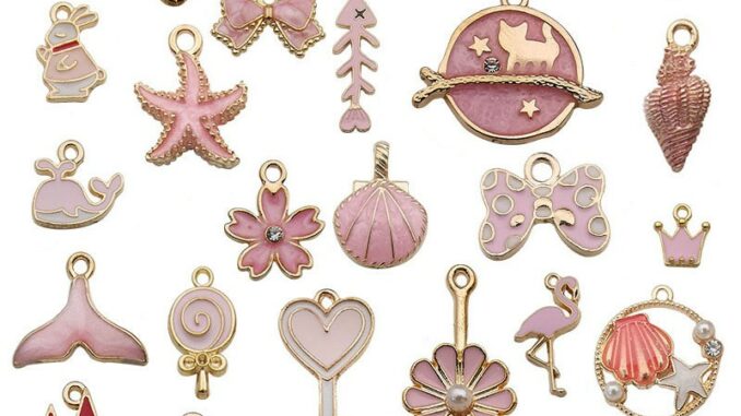 Charms จี้เปลือกหอย สีชมพู 10 ชิ้น พร้อมวัสดุโลหะผสมสังกะสี สําหรับทําเครื่องประดับ DIY