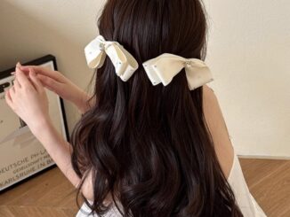 กิ๊บติดผม รูปหัวใจ ประดับโบว์ และเพชร สไตล์ฝรั่งเศส