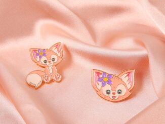 เข็มกลัด รูปกระดิ่งสุนัขจิ้งจอกน่ารัก สีชมพู เครื่องประดับ ของขวัญสําหรับเด็ก เพื่อน