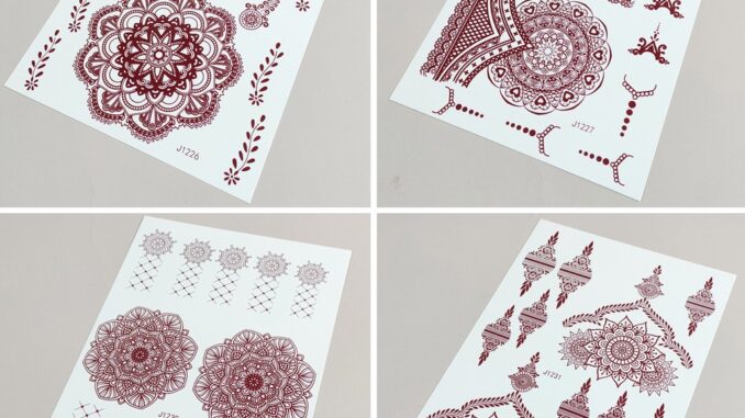 Henna tattoo stickers Indian Waterproof temporary hand tattoo stickers Lasting for Wedding Beach Festivals Parties
