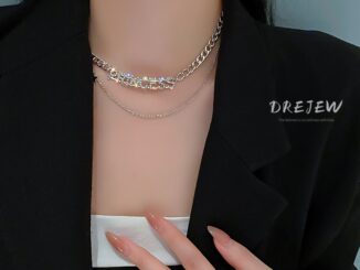 สร้อยคอแฟชั่น สองชั้น ฝังเพชร ลายตัวอักษร ดาว สไตล์เกาหลีใต้