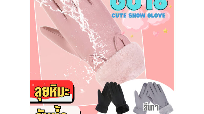 ถุงมือลุยหิมะกันน้ำ กันลม กันหิมะ COATMEE รุ่น GO16 CUTE SNOW GLOVE