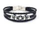 [Z H Jewelry] วินเทจ ร็อคสตาร์ หมุดย้ํา หนัง สร้อยข้อมือ ผู้ชายและผู้หญิง แฟชั่น สเตนเลส หลายชั้น ลูกปัด PU สร้อยข้อมือ พังก์ ปาร์ตี้ เครื่องประดับ อุปกรณ์เสริม