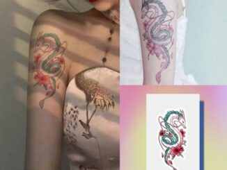 สติกเกอร์รอยสักชั่วคราว ลายมังกร เซ็กซี่ กันน้ํา สีสันสดใส 7 วัน