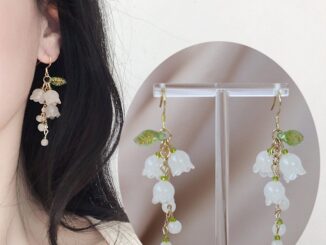 ต่างหู จี้รูปดอกไม้ Lily of the Valley สีขาว หรูหรา สําหรับผู้หญิง