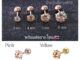ร้านไทย (1ชิ้น) ก้าน 0.8 mm. เพชรเล่นไฟ เพชรCZ Pinkgold / Yellow  Stainless 316L ไม่เป็นสนิม ไม่ระคายเคือง จิวเพชรกลม