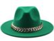 Fedora หมวกปีกกว้าง หนา สายโซ่ สีทอง แฟชั่นฤดูใบไม้ร่วง ฤดูหนาว สําหรับผู้หญิง และผู้ชาย