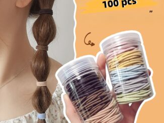 ยางรัดผม แบบหนัง ยืดหยุ่นสูง ทนทาน สําหรับผู้หญิง 100 ชิ้น
