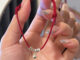 สร้อยข้อมือ เชือกกระดิ่ง สีแดง เครื่องประดับแฟชั่น สําหรับผู้หญิง