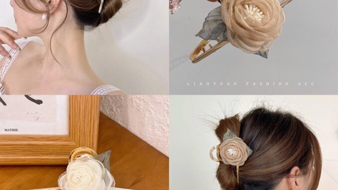กิ๊บติดผม รูปดอกกุหลาบ ฉลาม หรูหรา ขนาดใหญ่ สําหรับผู้หญิง