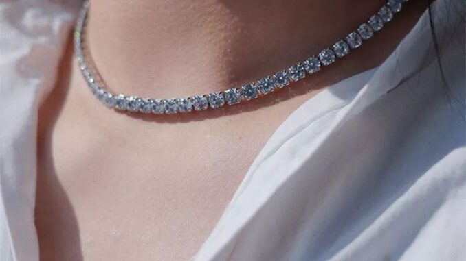 สร้อยคอเพชรCz   4mm.