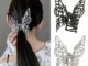 ღOKDEALSღ Hair Accessories Grab Clip Liquid Butterfly Hair Claws Hair Clip Women Fashion Geometric Metal Headband/Multicolor