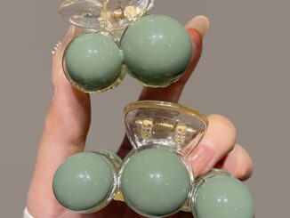 ที่หนีบผม ประดับไข่มุก สีเขียว สําหรับจัดแต่งทรงผม