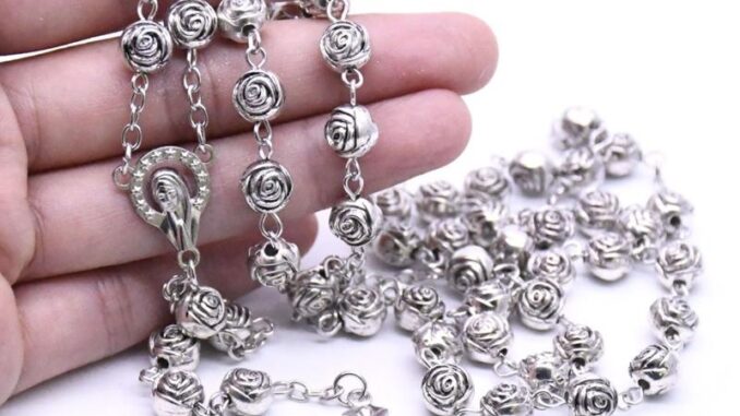 pri Pearl Rosary Beads Rosary Necklace Catholic Prayer Silver Beads High Quality