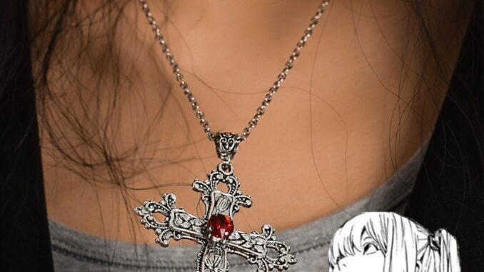ผู้หญิง อะนิเมะ Death Note Misa Amane สร้อยคอจี้ไม้กางเขน / สุภาพสตรี วินเทจ โกธิค พังก์ สีแดง สีดํา เพทาย สร้อยคอโช้กเกอร์ / เครื่องประดับ ปาร์ตี้ยอดนิยม