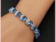 Blu สร้อยข้อมือ จี้ใบไม้ ประดับเพชรเทียม สีม่วง เครื่องประดับแฟชั่น สําหรับผู้หญิง