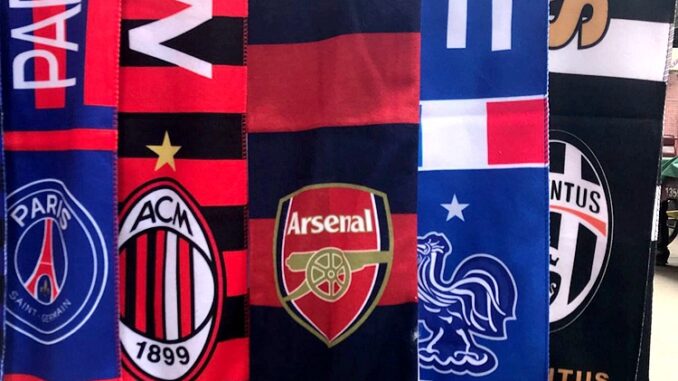 ผ้าพันคอ ผ้ากํามะหยี่ขนนิ่ม ลาย Liverpool Arsenal Barcelona Real Madrid Juventus Milan Bayern Manchester United Club