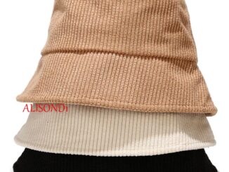 Alisond1 หมวกบักเก็ต ผ้าลูกฟูกนิ่ม สีพื้น สไตล์ญี่ปุ่นย้อนยุค สําหรับผู้หญิง และผู้ชาย