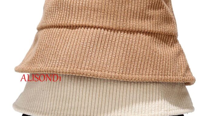 Alisond1 หมวกบักเก็ต ผ้าลูกฟูกนิ่ม สีพื้น สไตล์ญี่ปุ่นย้อนยุค สําหรับผู้หญิง และผู้ชาย