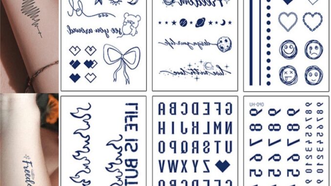【Magic Tattoo】ใหม่ สติกเกอร์รอยสักชั่วคราว ลายตัวอักษร ตัวเลข กึ่งถาวร ติดทนนาน 2 สัปดาห์