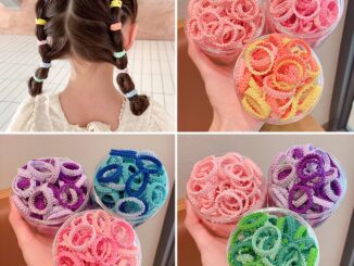 ชุดยางรัดผม แบบยืดหยุ่นสูง หลากสี พร้อมกล่อง สําหรับเด็ก จํานวน 100 ชิ้น 50 ชิ้น