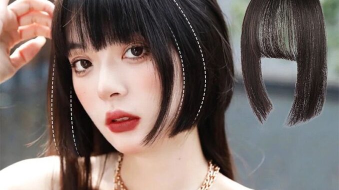 เจ้าหญิงสังเคราะห์ ตัดผมหน้าม้า ผมปลอม / คลิปผู้หญิง ต่อผมหน้าม้า / หน้าม้าอากาศแบน อุปกรณ์จัดแต่งทรงผม