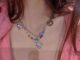 Roselife INS สร้อยคอโซ่ สเตนเลส จี้ลูกปัดหัวใจ หลากสี อินเทรนด์ สไตล์พังก์ เครื่องประดับ สําหรับผู้หญิง
