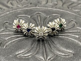 CHROME HEARTS ต่างหูเงิน 925 จี้รูปดอกไม้ โครเมี่ยม สไตล์เรโทร