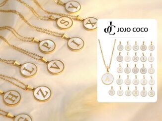 Jojo COCO สร้อยคอโซ่ จี้ตัวอักษร 26 ตัว ทรงกลม ไม่ซีดจาง อเนกประสงค์ สําหรับผู้หญิง
