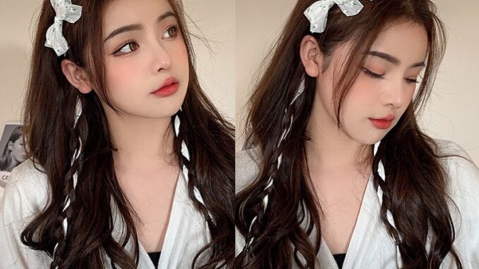 ที่คาดผม โบว์ถัก ริบบิ้นดอกไม้ เรียบง่าย สไตล์เกาหลี เครื่องประดับผม สําหรับผู้ใหญ่