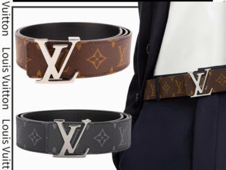 หลุยส์วิตตอง Louis Vuitton LOUIS VUITTONI nitials Double Sided Letter 4cm เข็มขัด/สไตล์ล่าสุด/เข็มขัดผู้ชาย