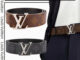 หลุยส์วิตตอง Louis Vuitton LOUIS VUITTONI nitials Double Sided Letter 4cm เข็มขัด/สไตล์ล่าสุด/เข็มขัดผู้ชาย
