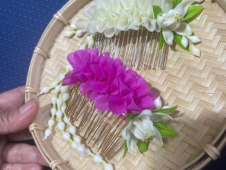 มาลัยดอกรักหวีเสียบผม แต่งชุดไทย เครื่องประดับไทย งานประดิษฐ์ เลือกสีได้