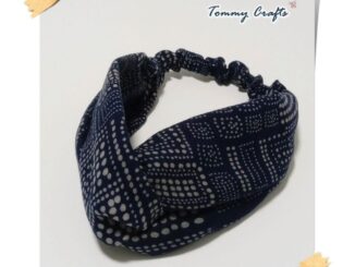 ผ้าคาดผมแบบไขว้ผ้าฝ้ายสาลูสองชั้นกัดลาย Turban twist Headband