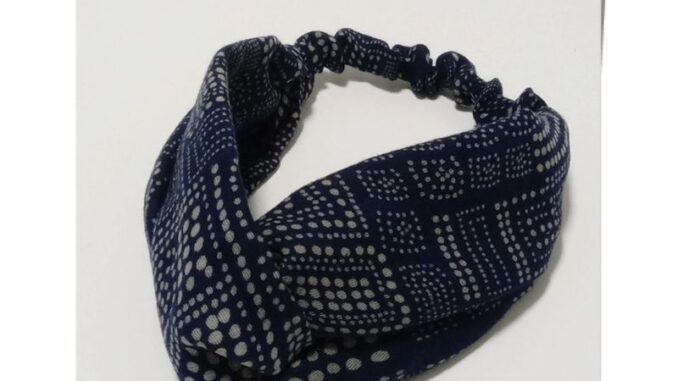 ผ้าคาดผมแบบไขว้ผ้าฝ้ายสาลูสองชั้นกัดลาย Turban twist Headband