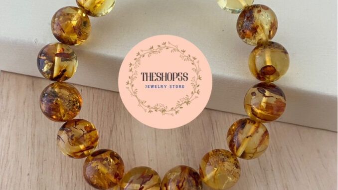 อำพันแท้ Amberสร้อยข้อมืออำพัน หินแห่งความโชคดี ส่งฟรี