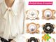Arleen แหวนผ้าคลุมไหล่ สําหรับติดประดับผ้าพัน  ประดับไข่มุก สไตล์เรโทร scarf ring