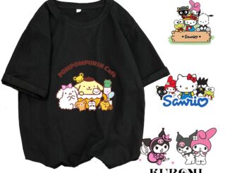 แผ่นแพทช์รีดร้อน ลาย Sanrio Kuromi MyMelody ซักทําความสะอาดได้ สําหรับตกแต่งเสื้อยืด DIY
