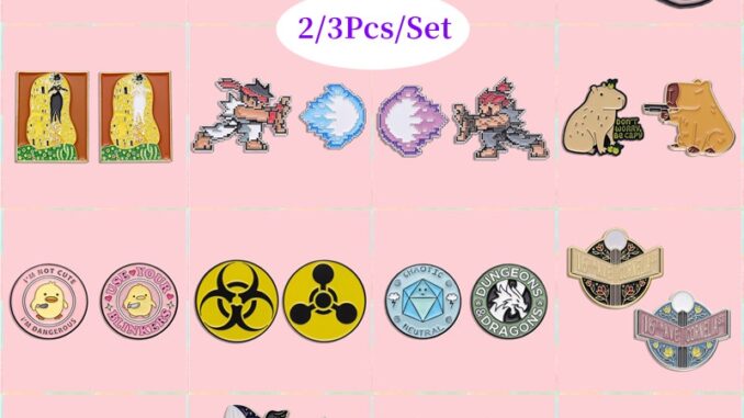 เข็มกลัด โลหะผสม รูปเกมอนิเมะ Arcade Enamel อุปกรณ์เสริม สําหรับเพื่อน 2 3 ชิ้น ต่อชุด เข็มกลัด โลหะผสม รูปเกมอนิเมะ Arcade Enamel อุปกรณ์เสริม สําหรับเพื่อน 2 3 ชิ้น ต่อชุด