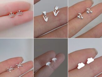 Wbth ต่างหูสตั๊ด รูปดอกทิวลิป เชอร์รี่ หัวใจ ขนาดเล็ก สีเงิน เรียบง่าย ของขวัญ สําหรับผู้หญิง 1 คู่