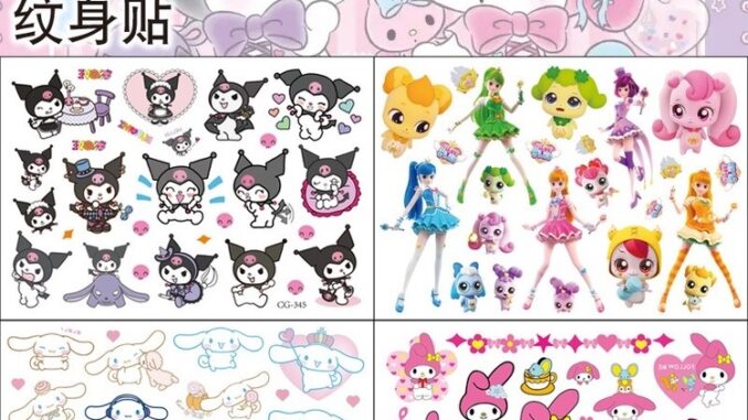 สติกเกอร์รอยสัก ลายการ์ตูน Sanrio น่ารัก สําหรับเด็ก สติกเกอร์รอยสัก ลายการ์ตูน Sanrio น่ารัก สําหรับเด็ก