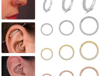 Bodyace 1 ชิ้น สเตนเลส เจาะจมูก คริสตัล จมูก Septum แหวน Clicker Daith Helix เจาะห่วง ต่างหู