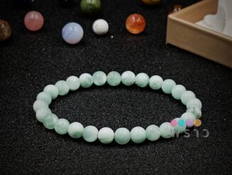 (พราว) หินกรีนแองเจิลไลต์ Green Angelite เกรด A ขนาด 6 มม. หิน #เขียวเหนี่ยวทรัพย์