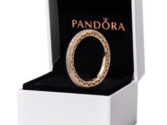 Pandora แหวนเงิน 925 ประดับเพชร 14K สีโรสโกลด์ พร้อมกล่อง สําหรับผู้หญิง งานแต่งงาน