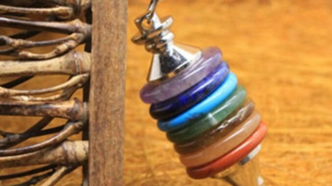 SKYSTAR_Colorful Unisex Faux Crystal 7 Chakra Pendulum Pendant Ornament Birthday Gift
