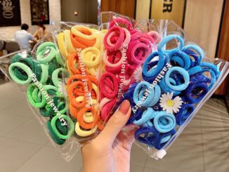 50 ชิ้น เดซี่ ขนาดเล็ก กระเป๋า ไล่ระดับ ผ้าขนหนู Scrunchie ยางรัดผมหางม้า เชือกรัดผม สาว ที่มีสีสัน