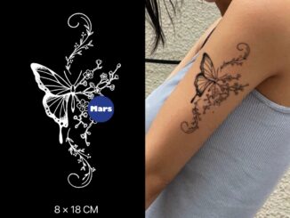 【Mars Tattoo】ใหม่ สติกเกอร์รอยสักชั่วคราว ลายผีเสื้อ ดอกไม้ ผีเสื้อ ติดทนนาน 2 สัปดาห์ D137