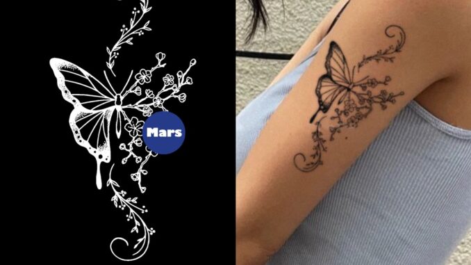 【Mars Tattoo】ใหม่ สติกเกอร์รอยสักชั่วคราว ลายผีเสื้อ ดอกไม้ ผีเสื้อ ติดทนนาน 2 สัปดาห์ D137 【Mars Tattoo】ใหม่ สติกเกอร์รอยสักชั่วคราว ลายผีเสื้อ ดอกไม้ ผีเสื้อ ติดทนนาน 2 สัปดาห์ D137