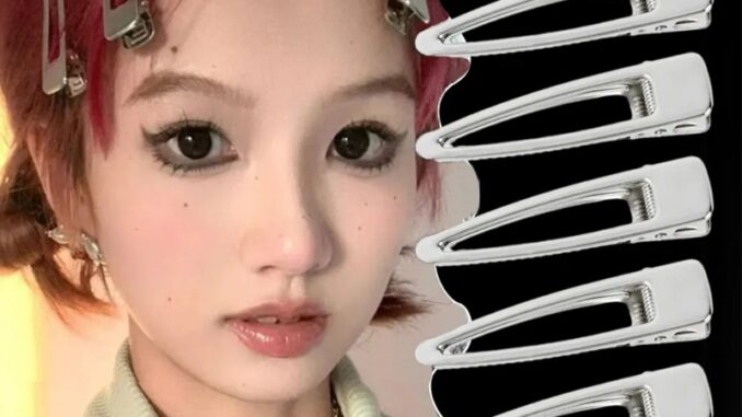 กิ๊บติดผม โลหะผสมเงิน เรียบง่าย / กิ๊บปากเป็ดสามเหลี่ยม กลวง Y2K / กิ๊บติดผมหน้าม้าด้านข้าง เสน่ห์ สไตล์เกาหลี